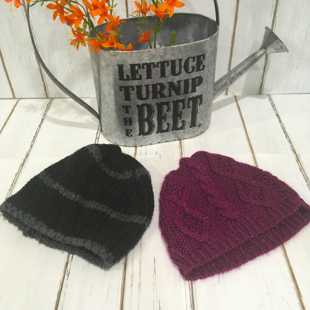 Set of Two Cozy Soft Winter Caps
